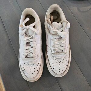 Nike White Leather Court Vision Low Urbans Leisure Shoes Sneaker size 6